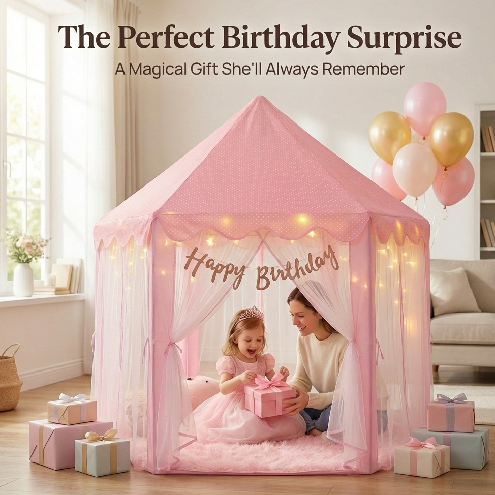 Princess Castle Tent for Girls with Matching Rug – Indoor Playhouse | Orian