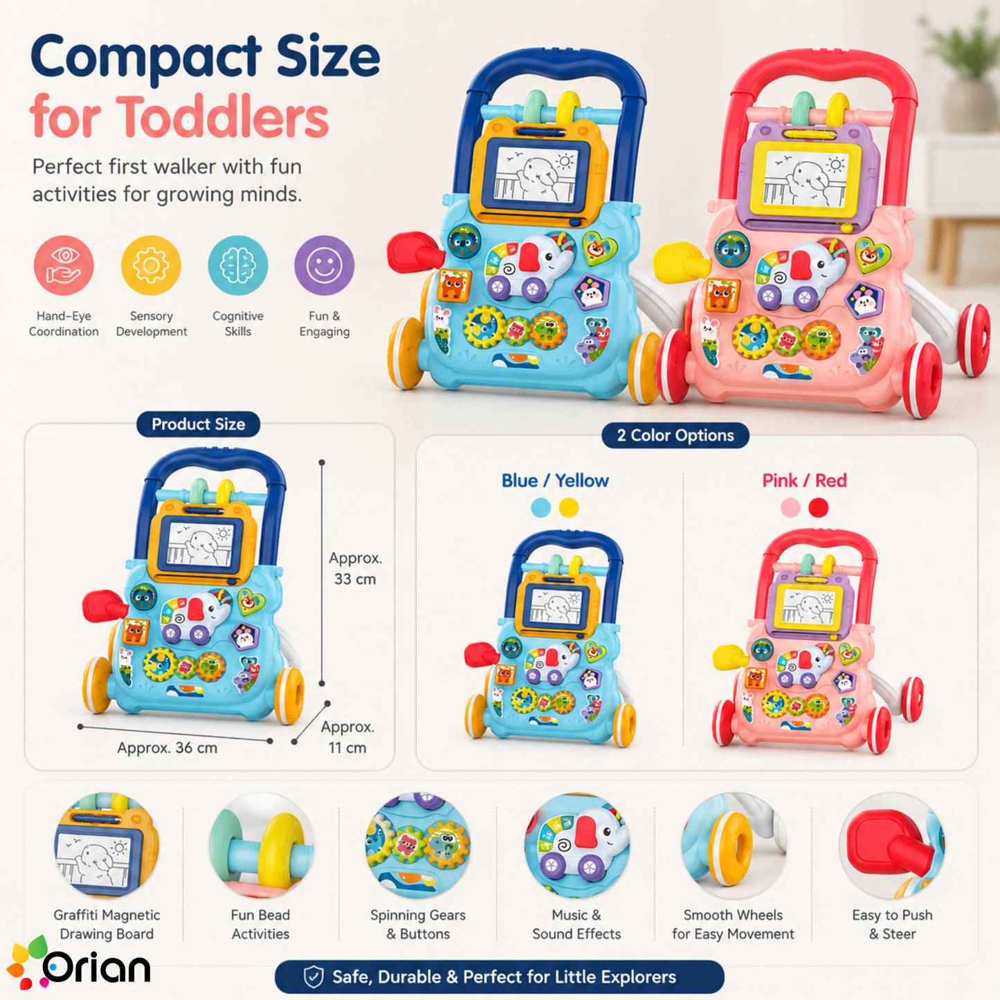 Orian baby musical push walker
