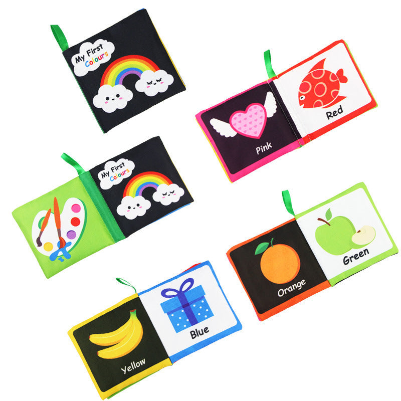 Montessori Baby Sensory Cloth Book – Black & White Soft Learning Book with Crinkle & Rattle