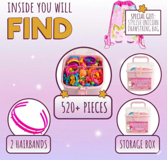 Pop Beads Jewelry Kit – 520+ Pieces | Orian