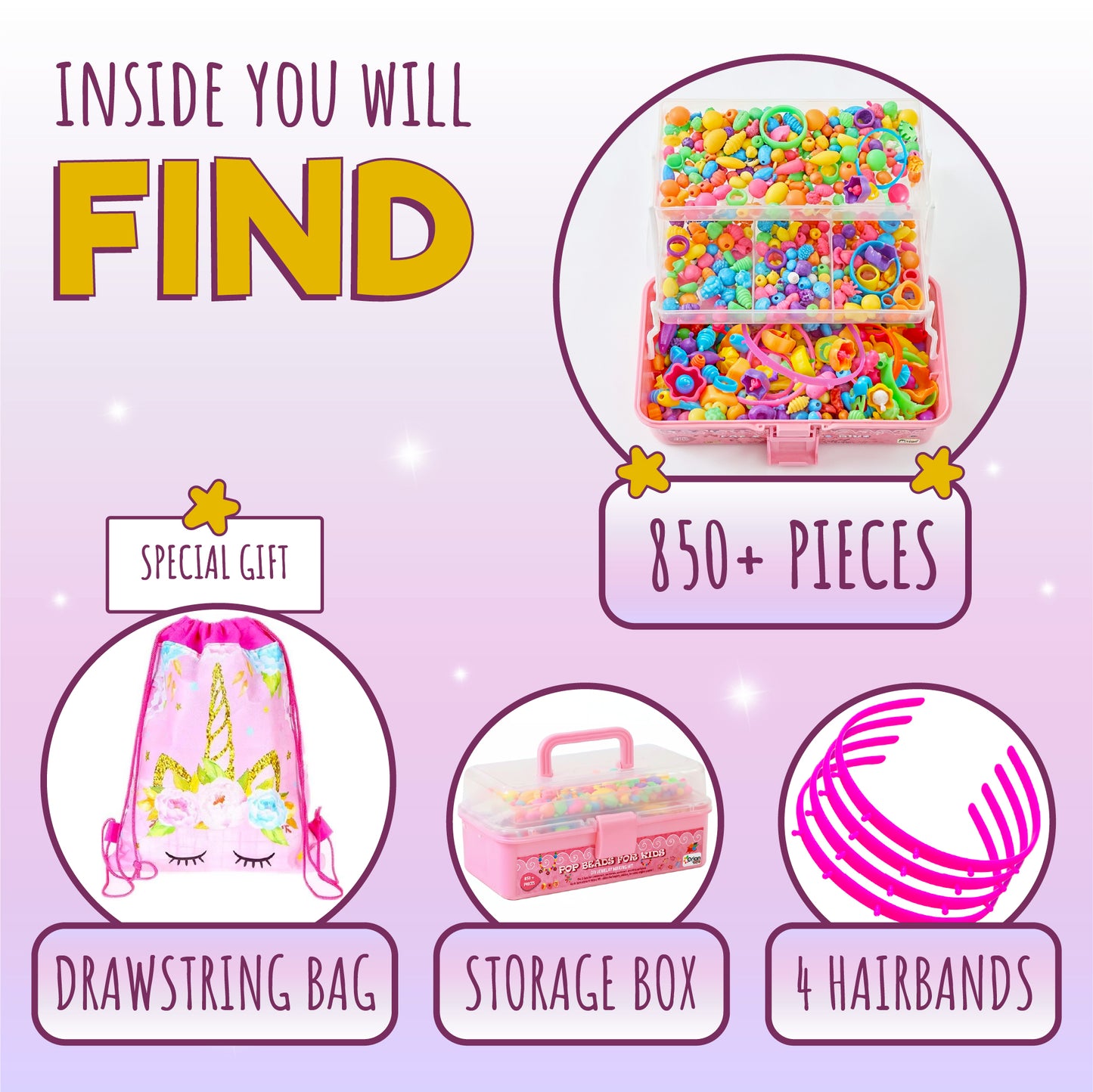 Pop Beads Jewelry Making Kit for Girls – 850+ Pieces | Orian