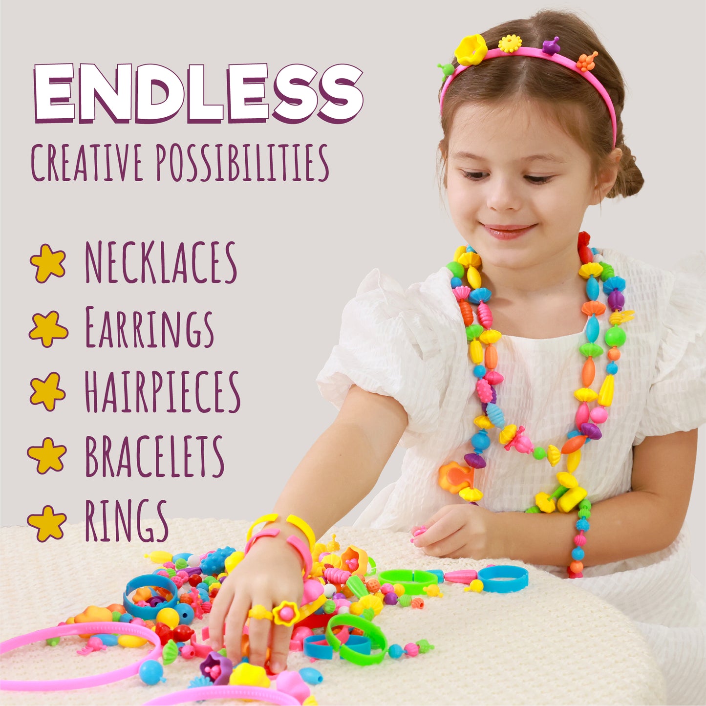Pop Beads Jewelry Making Kit for Girls – 850+ Pieces | Orian