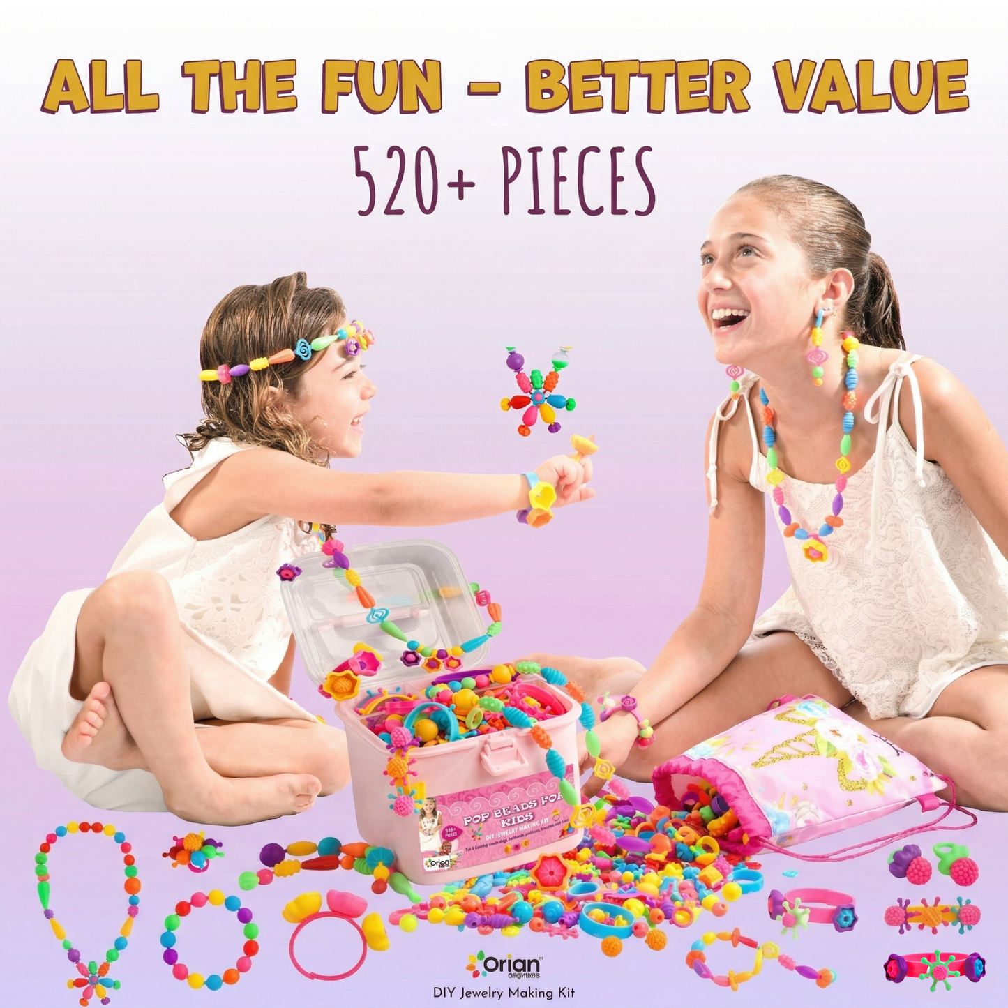 Pop Beads Jewelry Kit – 520+ Pieces | Orian