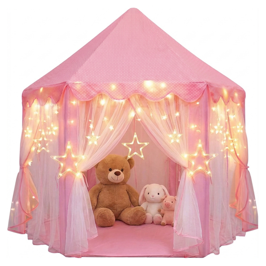 Princess Castle Tent for Girls with LED Star Lights – Magical Indoor Playhouse | Orian