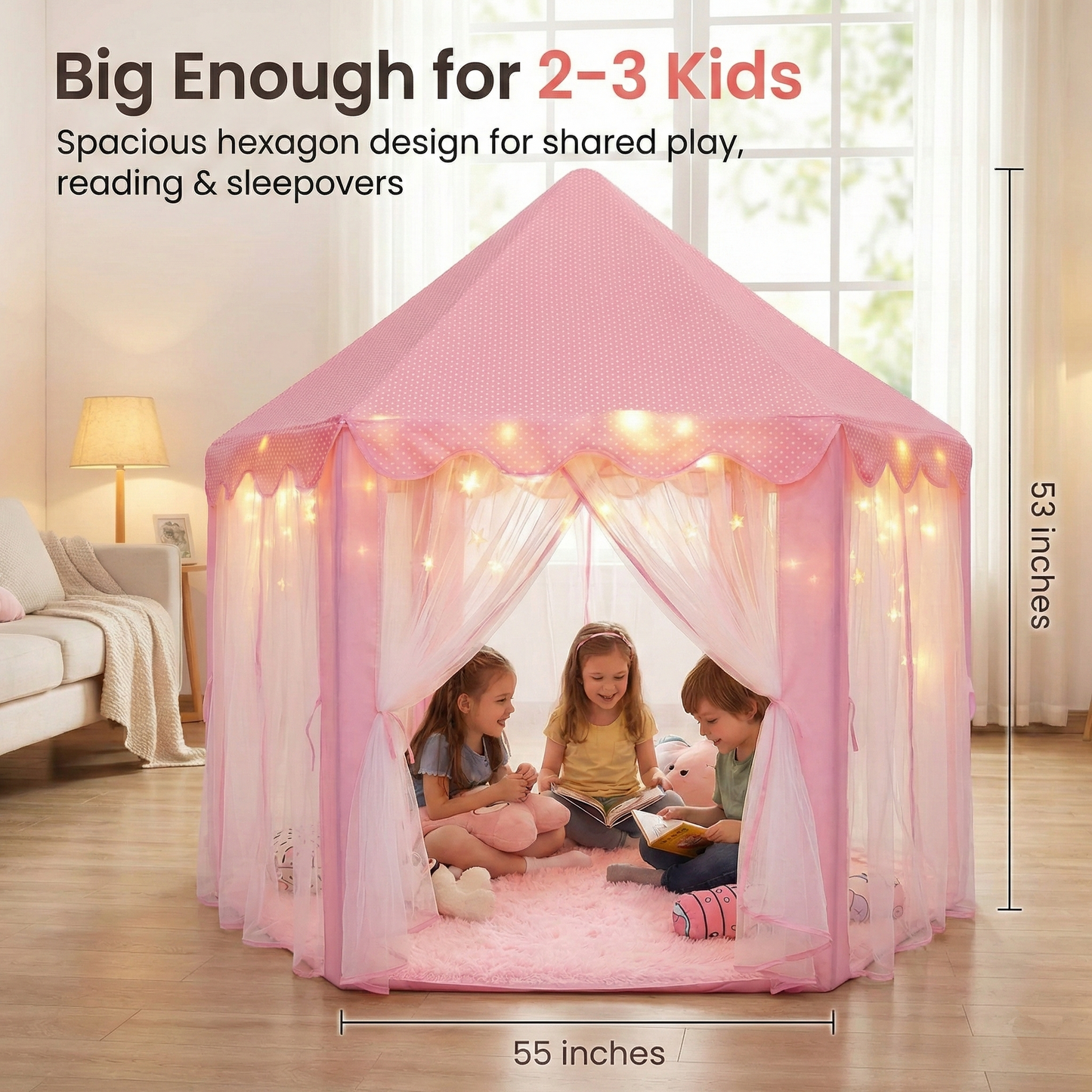 Princess Castle Tent for Girls with Matching Rug – Indoor Playhouse | Orian