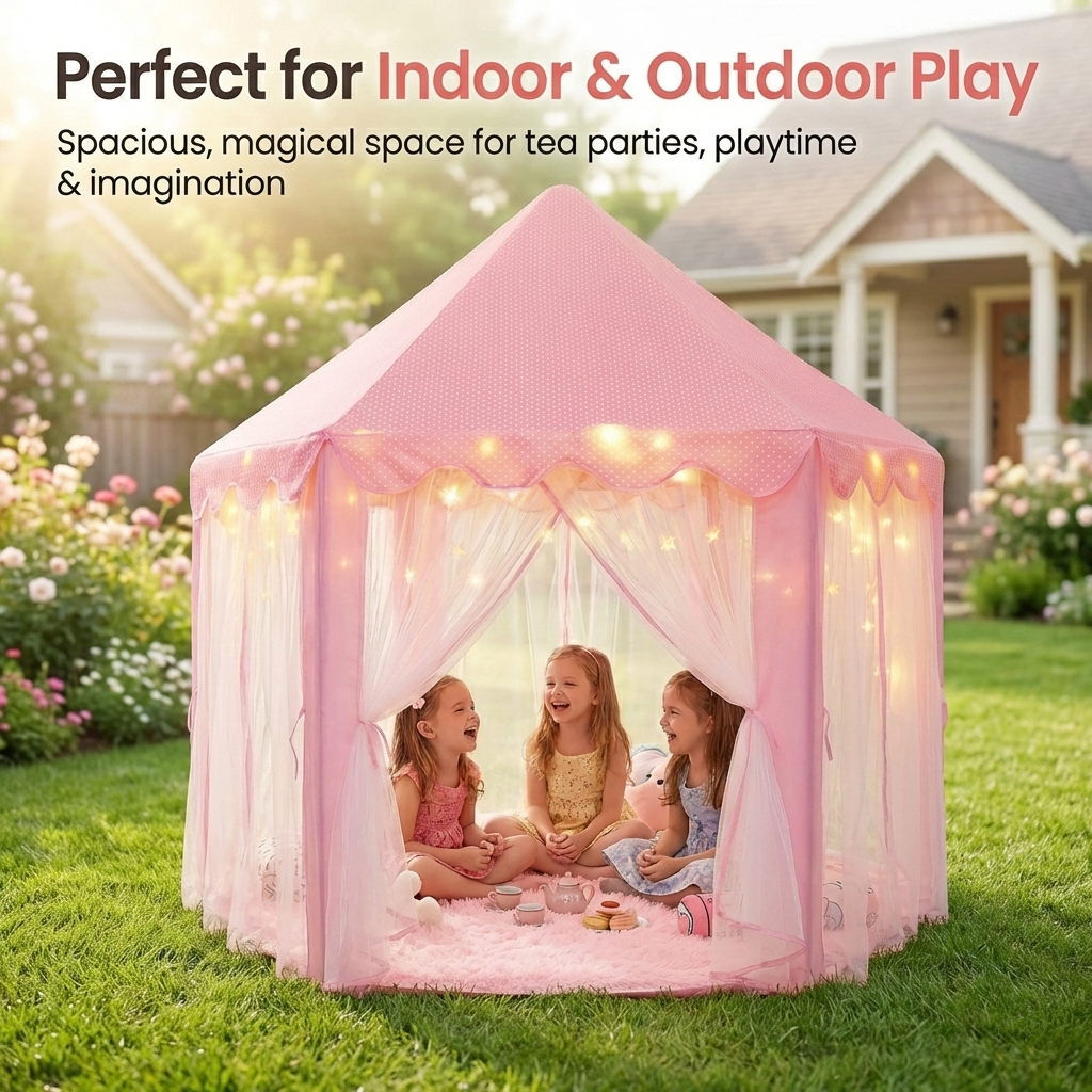 Princess Castle Tent for Girls with Matching Rug – Indoor Playhouse | Orian