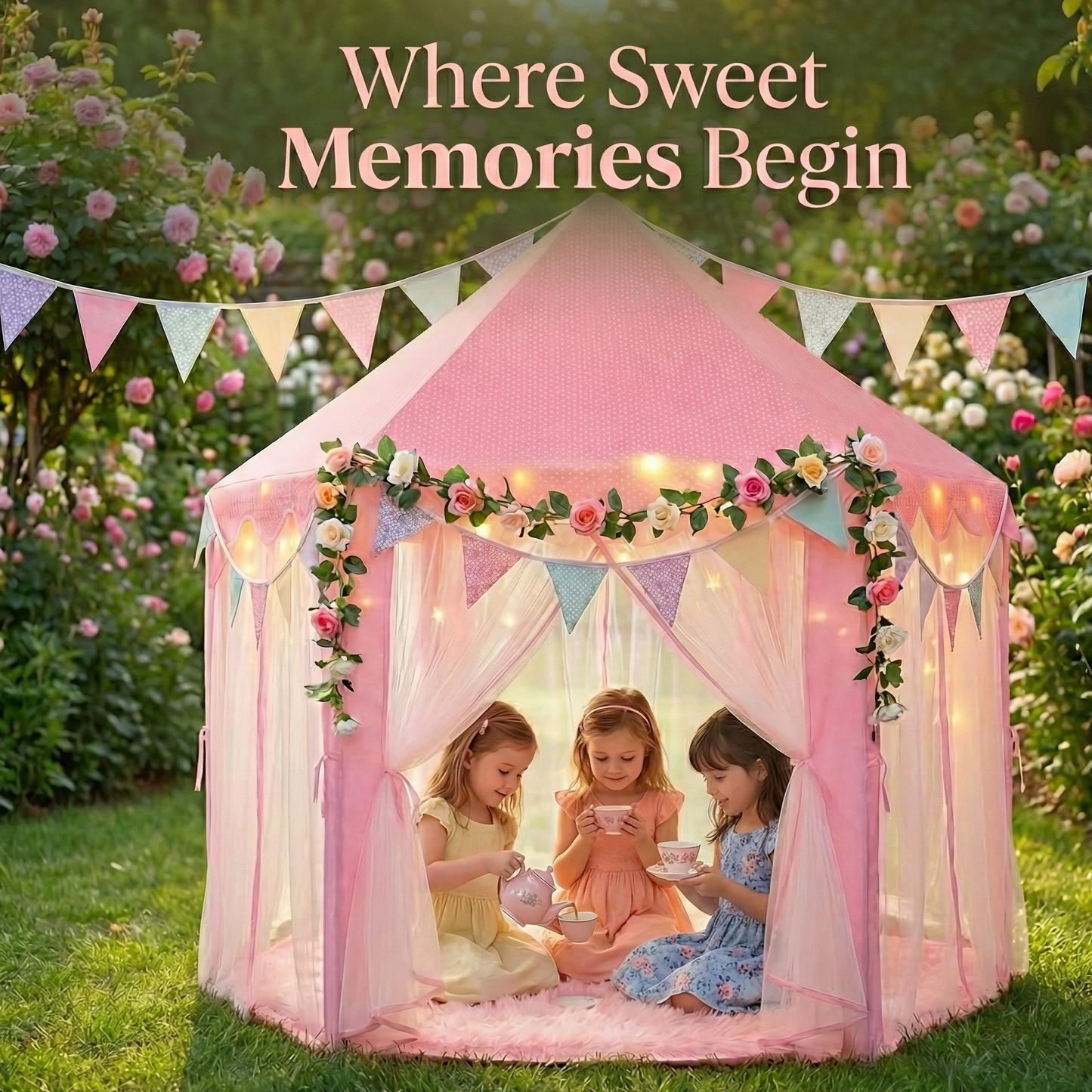 Princess Castle Tent for Girls with Matching Rug – Indoor Playhouse | Orian