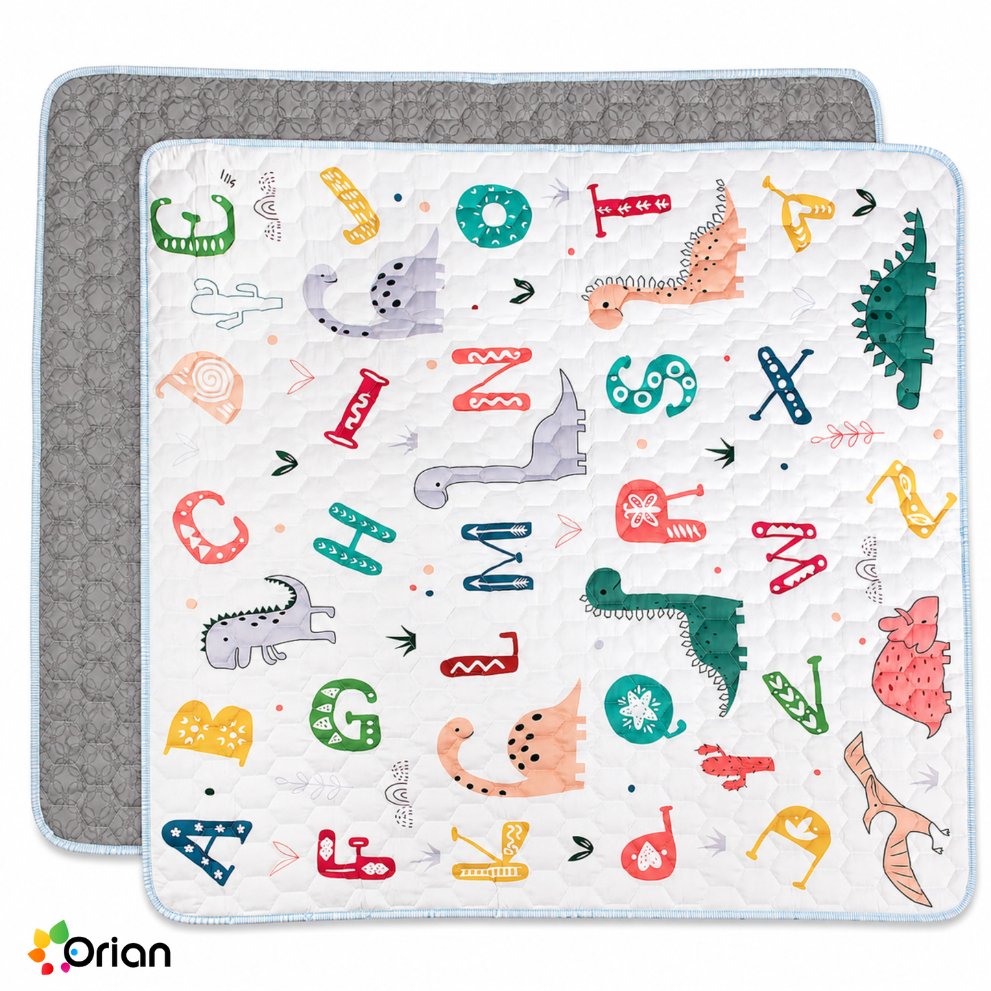 Orian non-slip baby play mat with dinosaur print