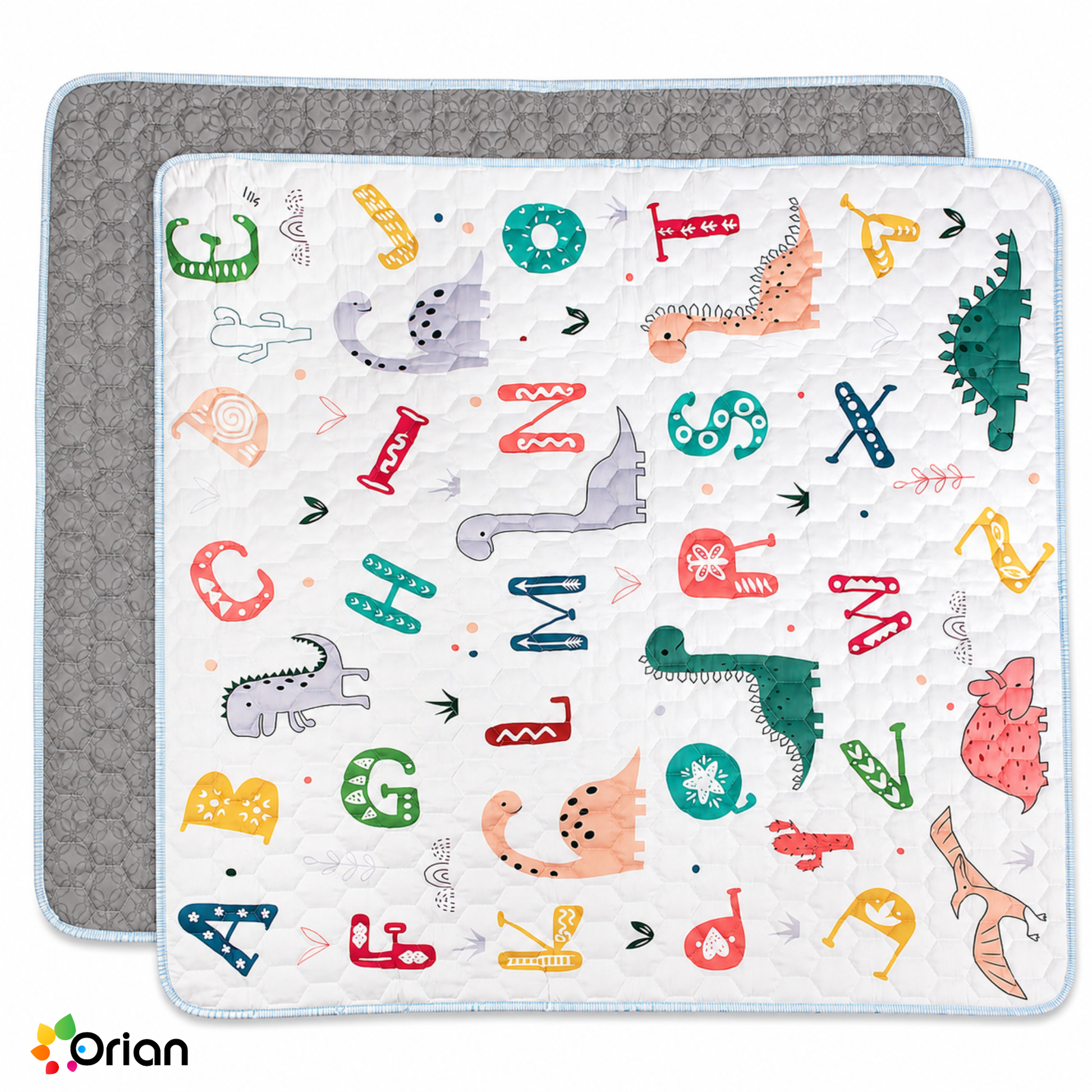 Orian non-slip baby play mat with dinosaur print