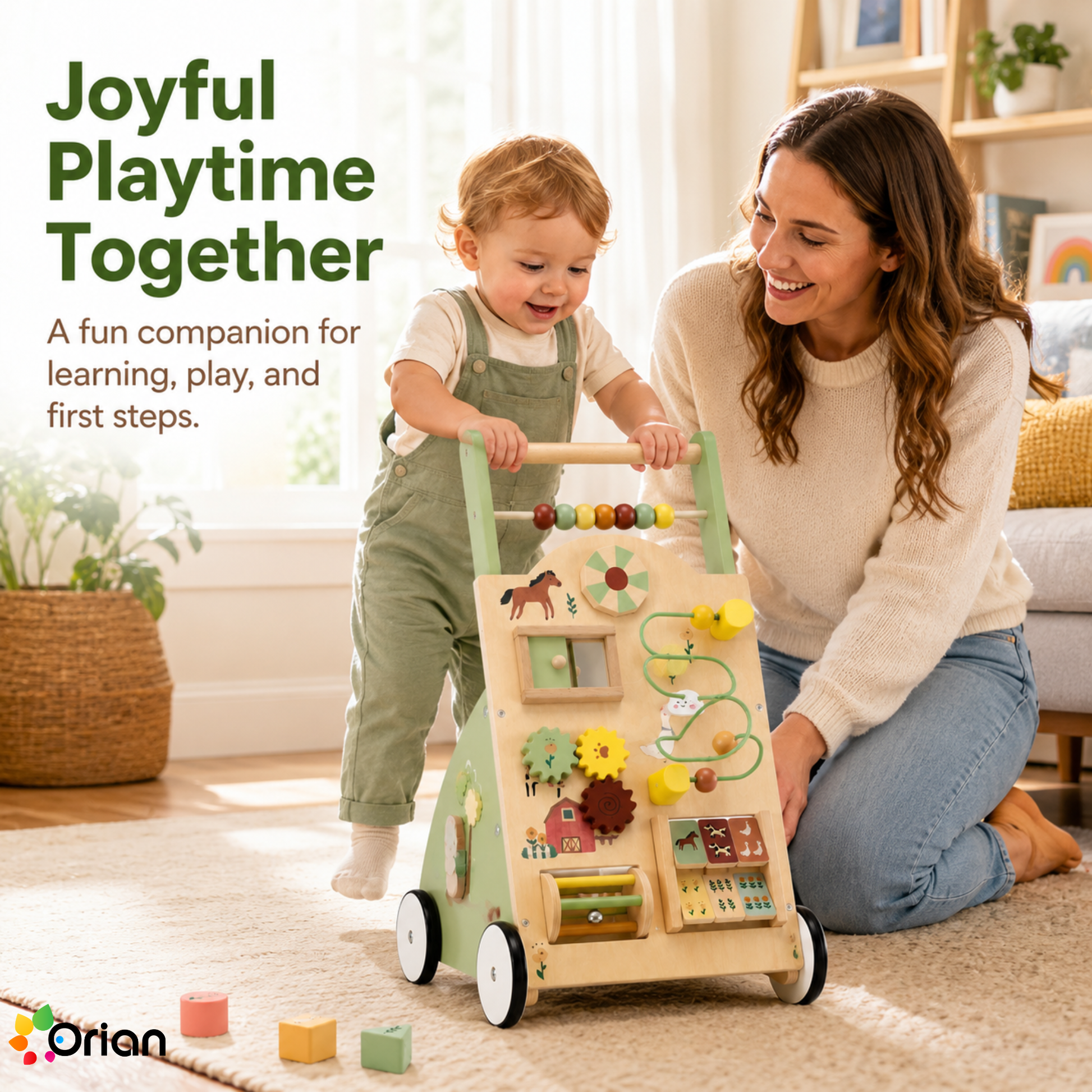 Orian wooden Montessori baby walker