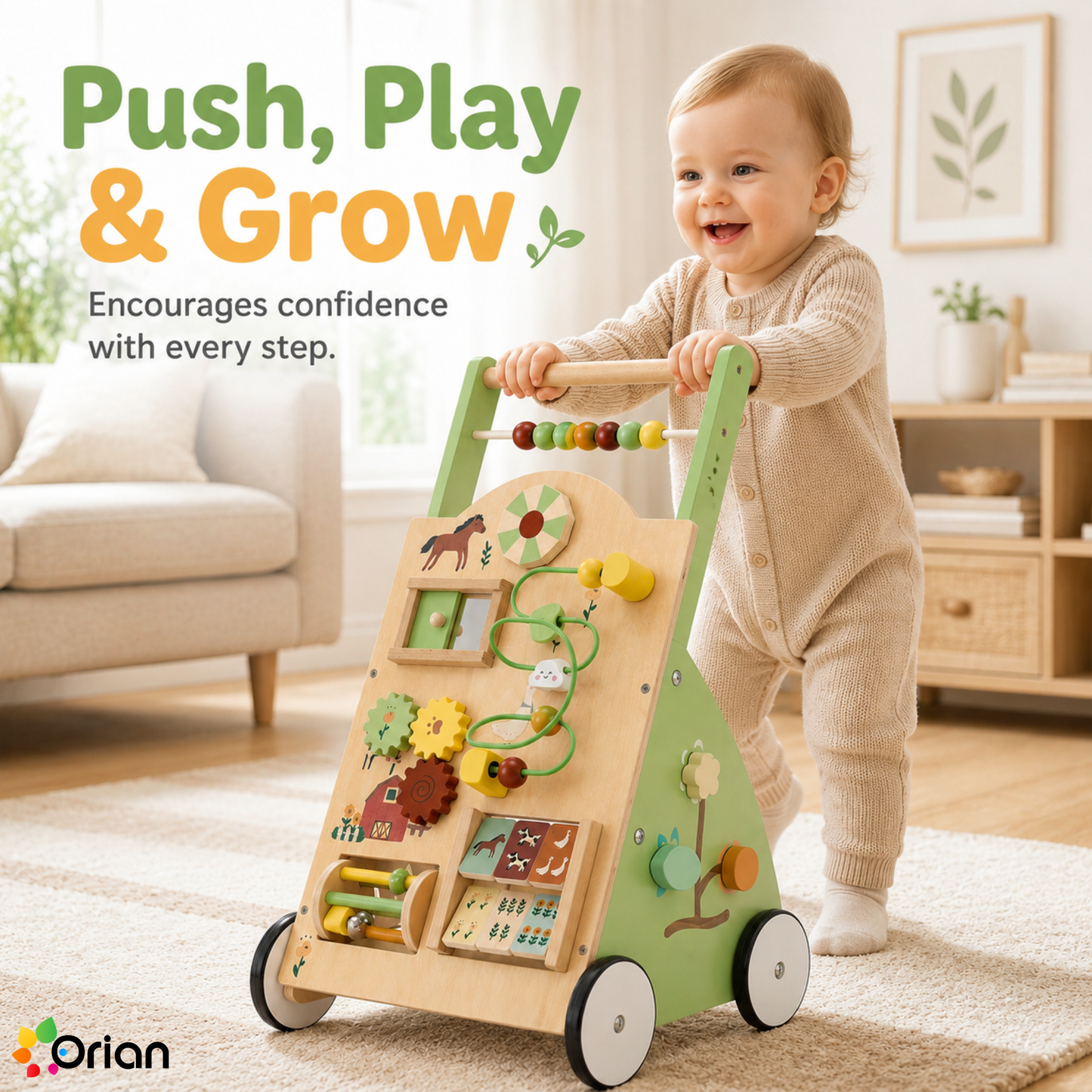 Orian wooden Montessori baby walker