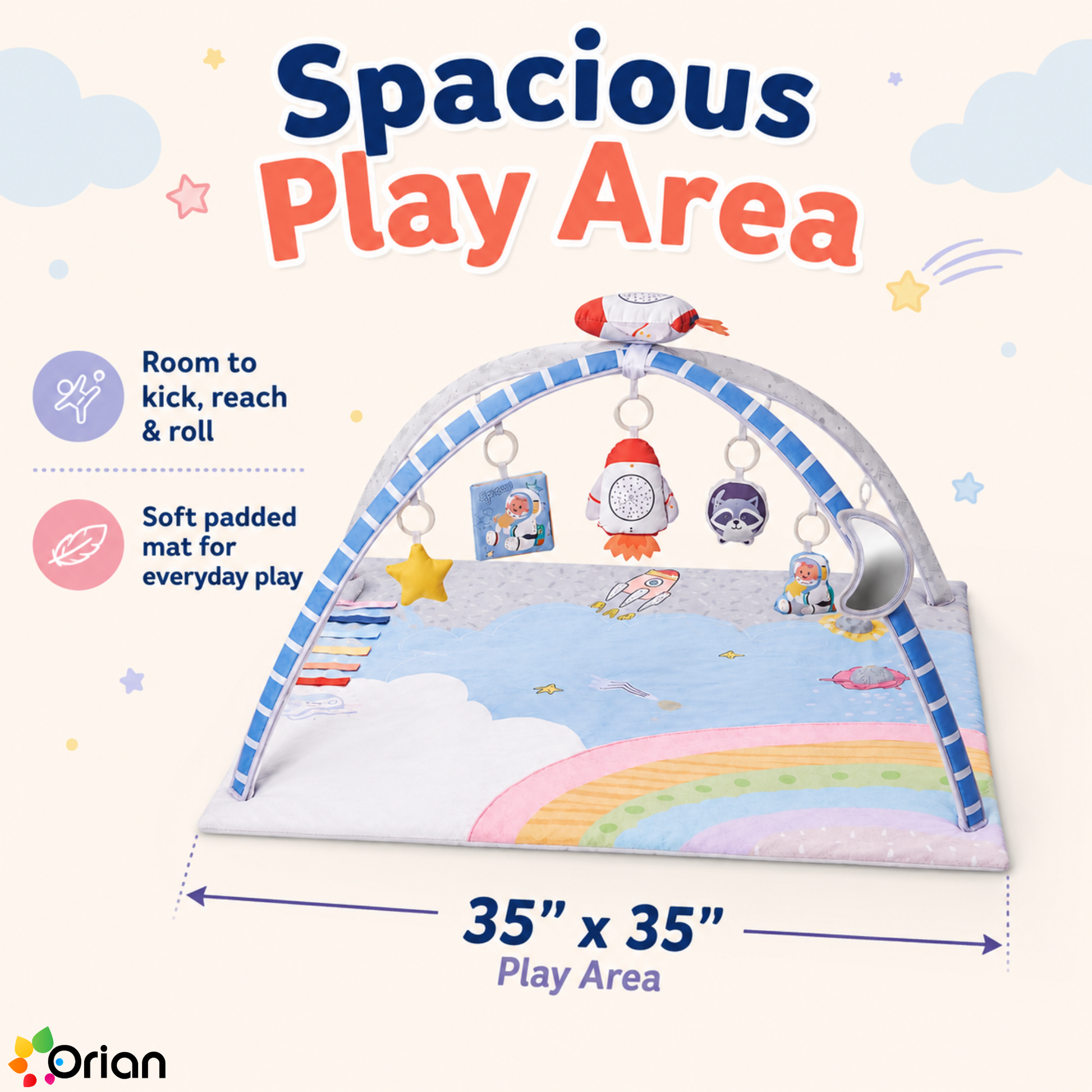 Orian baby activity gym and tummy time play mat