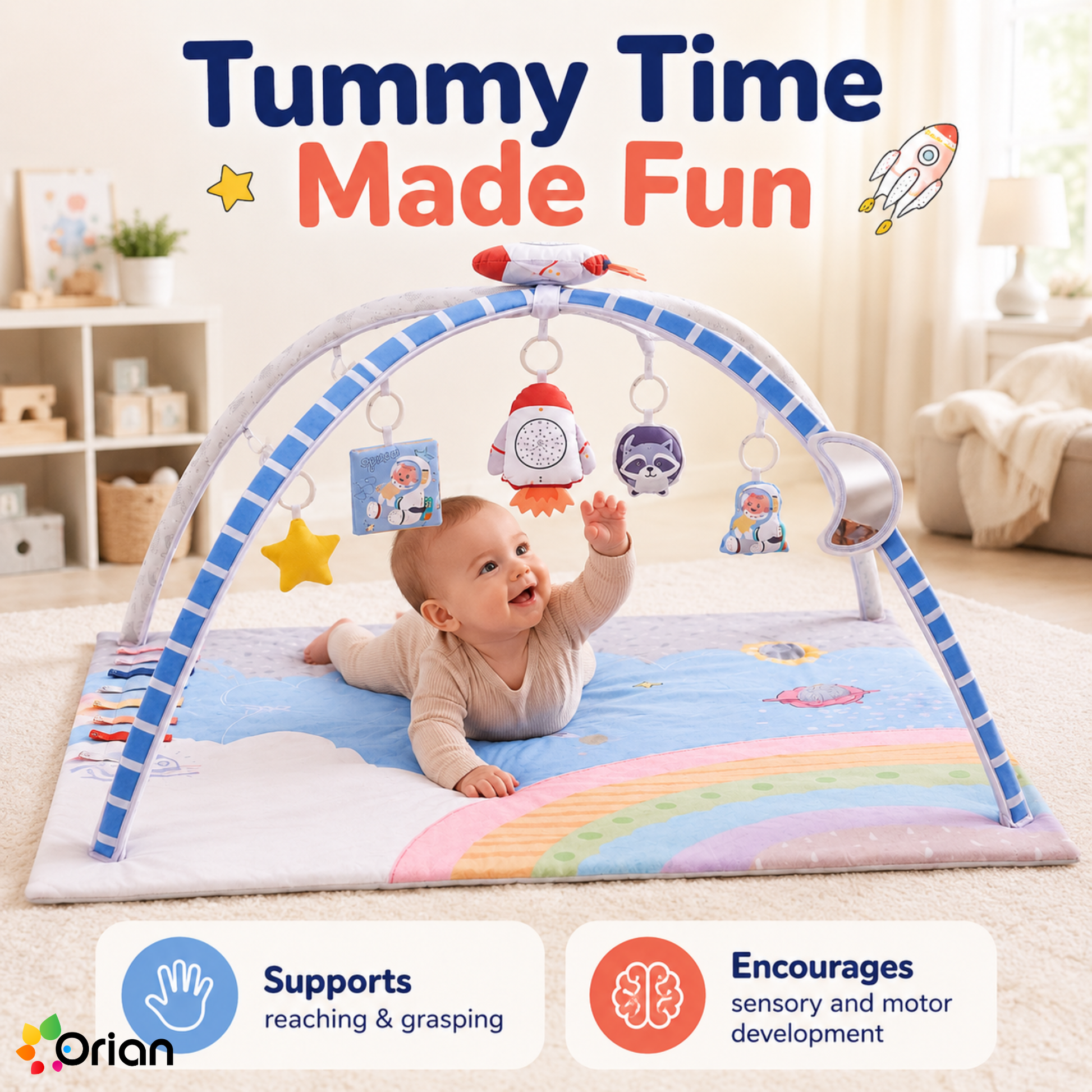 Orian baby activity gym and tummy time play mat