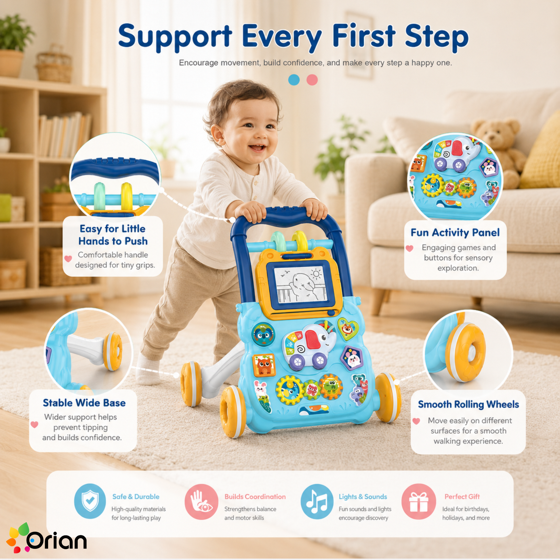 Orian baby musical push walker