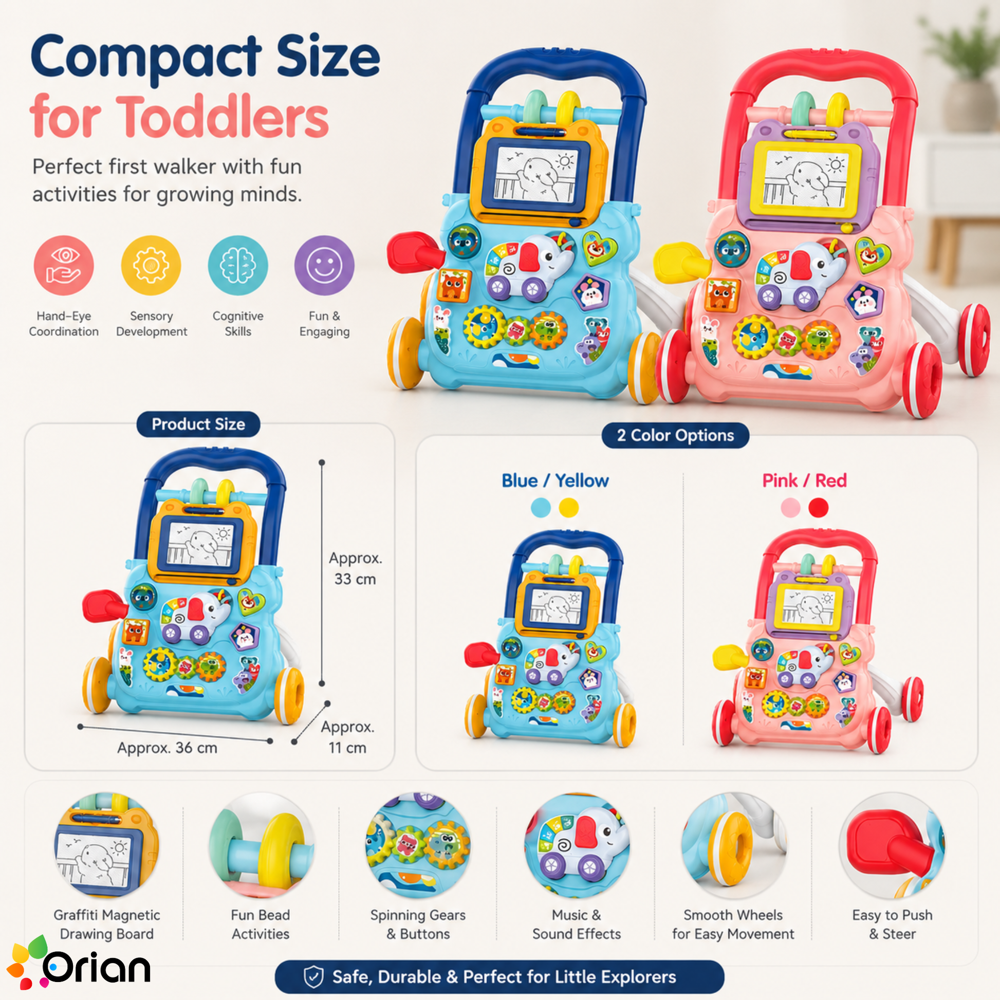 Orian baby musical push walker