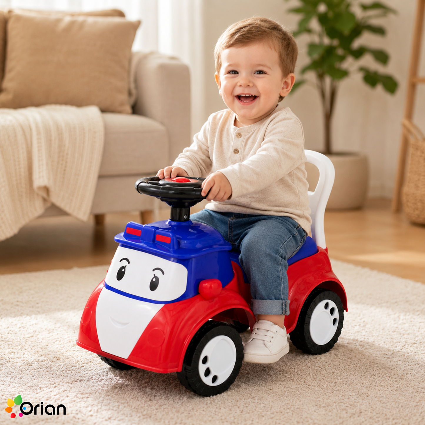 Orian toddler ride-on push car in red
