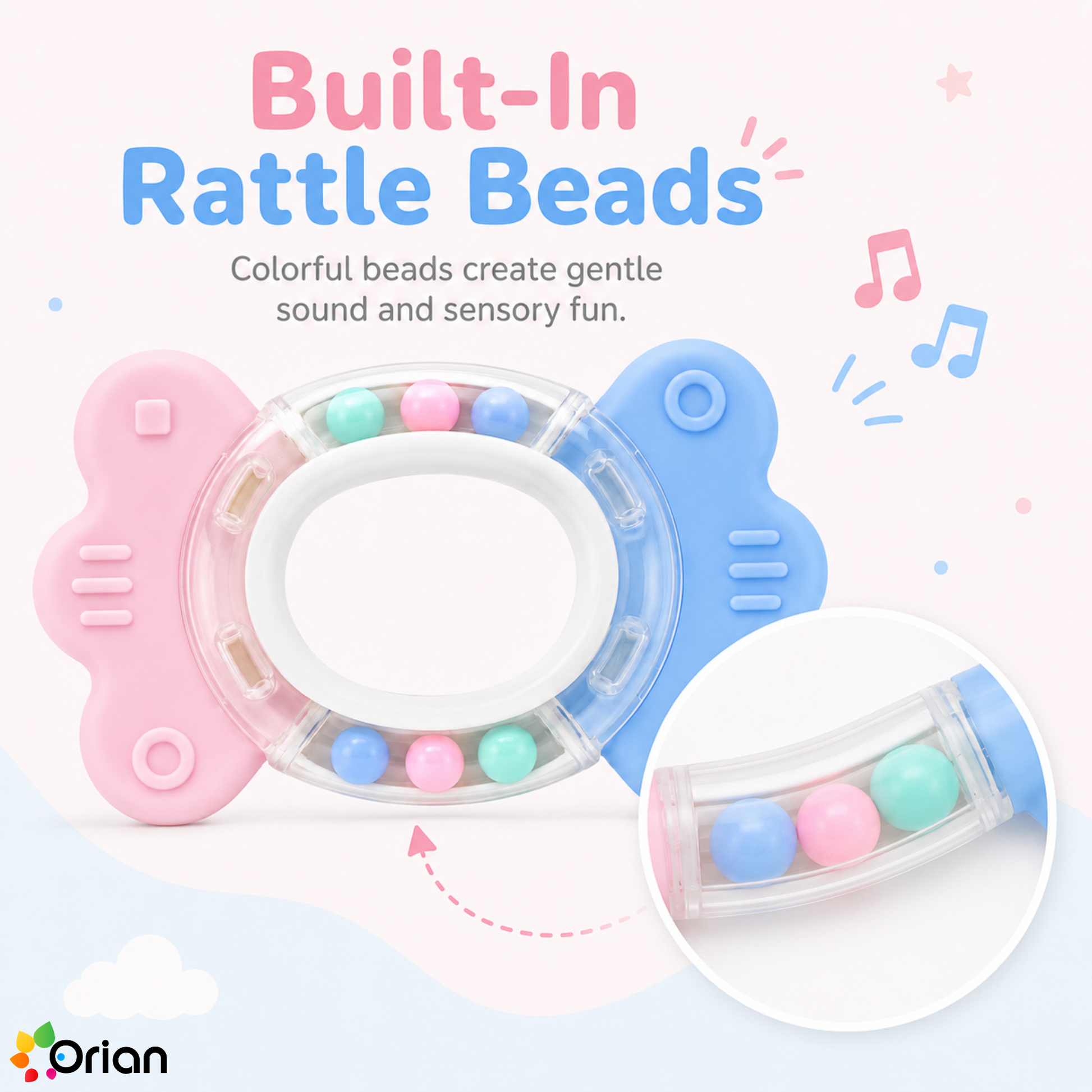 Orian BPA-free baby silicone teething toy