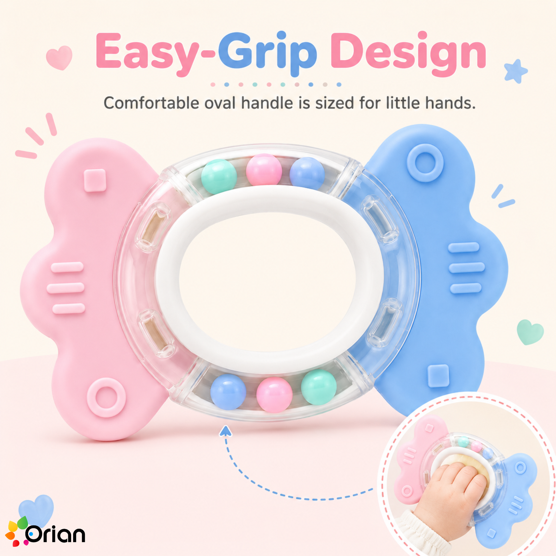Orian BPA-free baby silicone teething toy