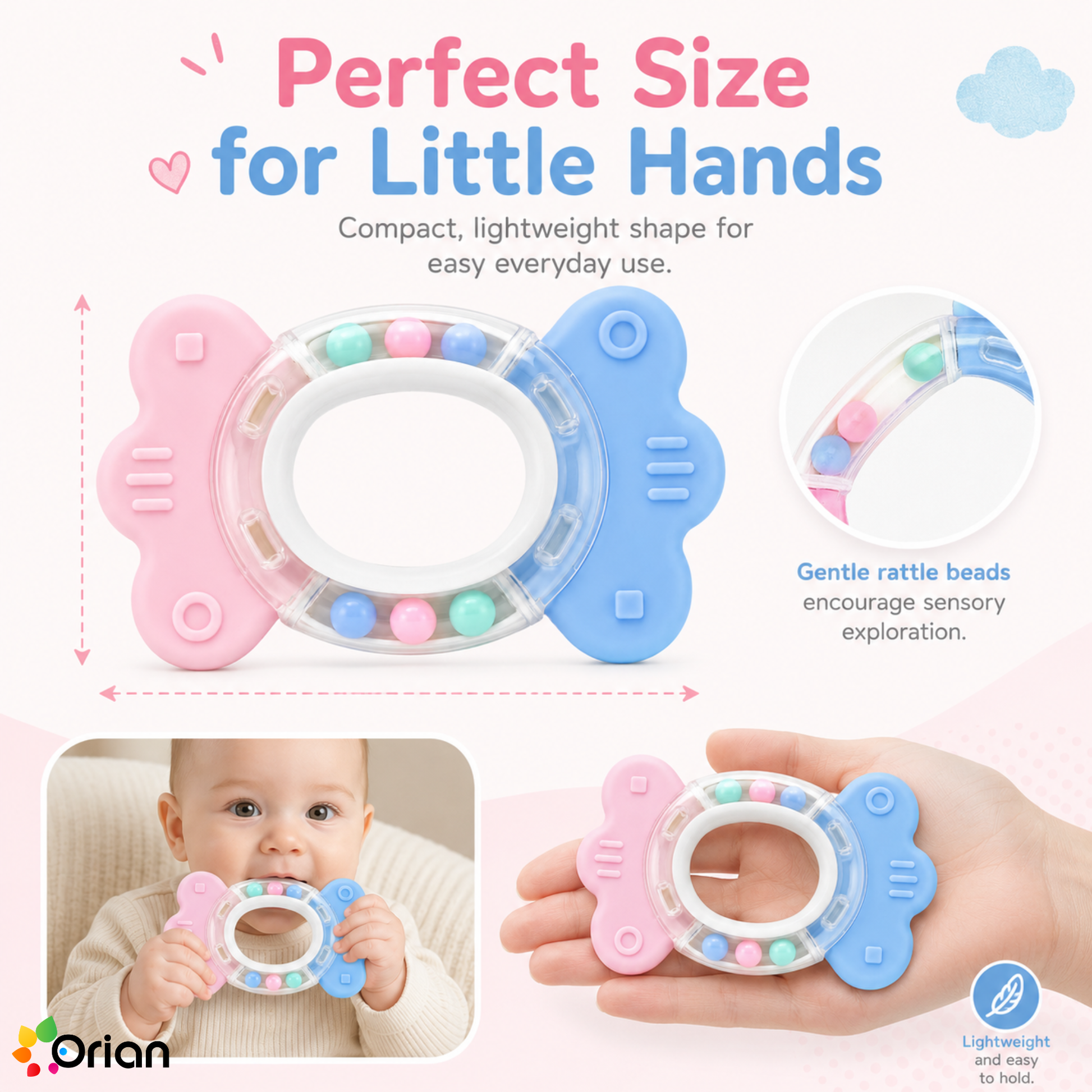 Orian BPA-free baby silicone teething toy