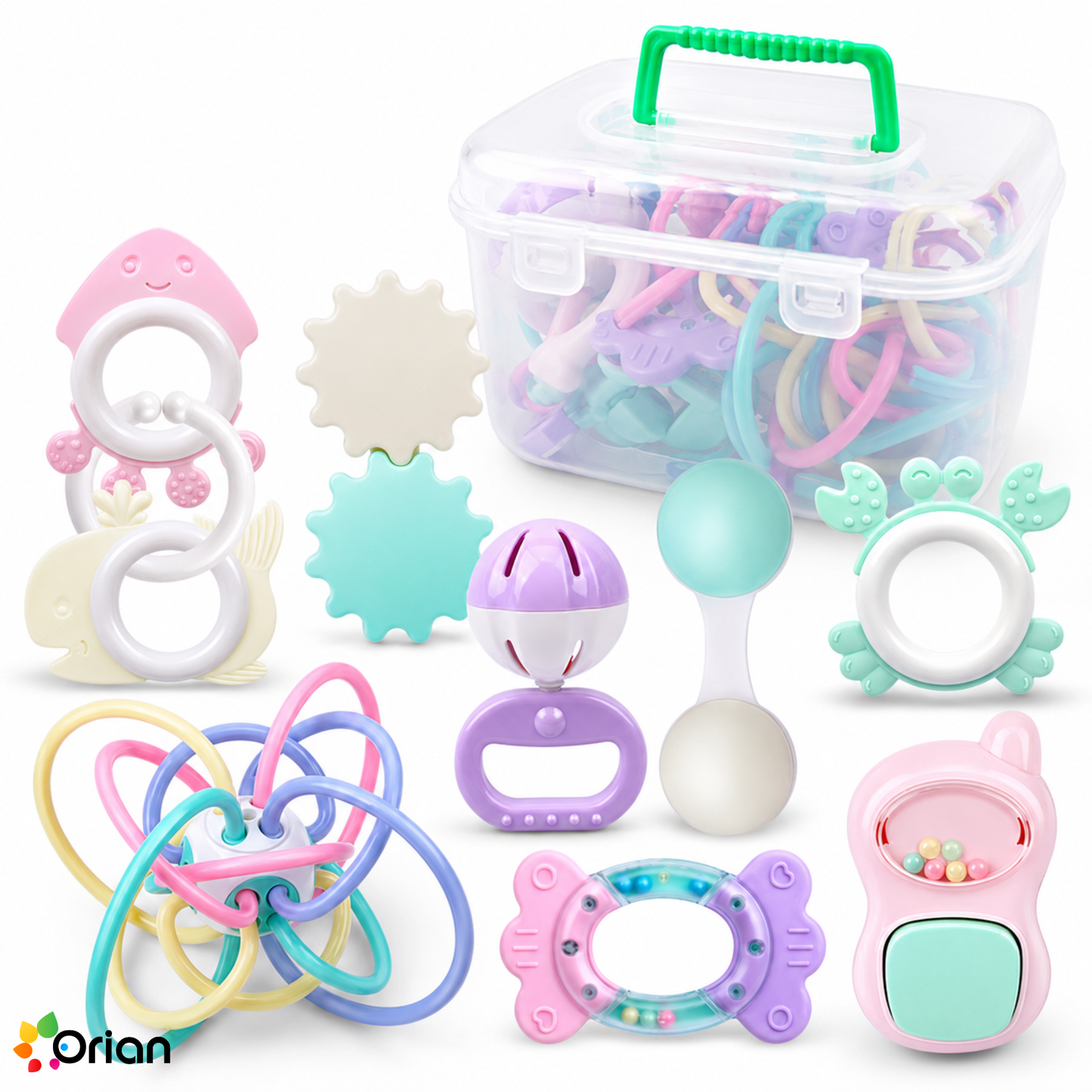 Orian 9-piece baby rattle toy set for newborns
