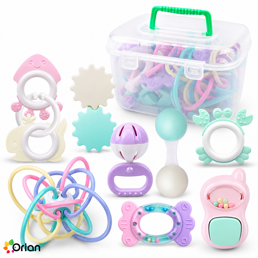 Orian 9-piece baby rattle toy set for newborns
