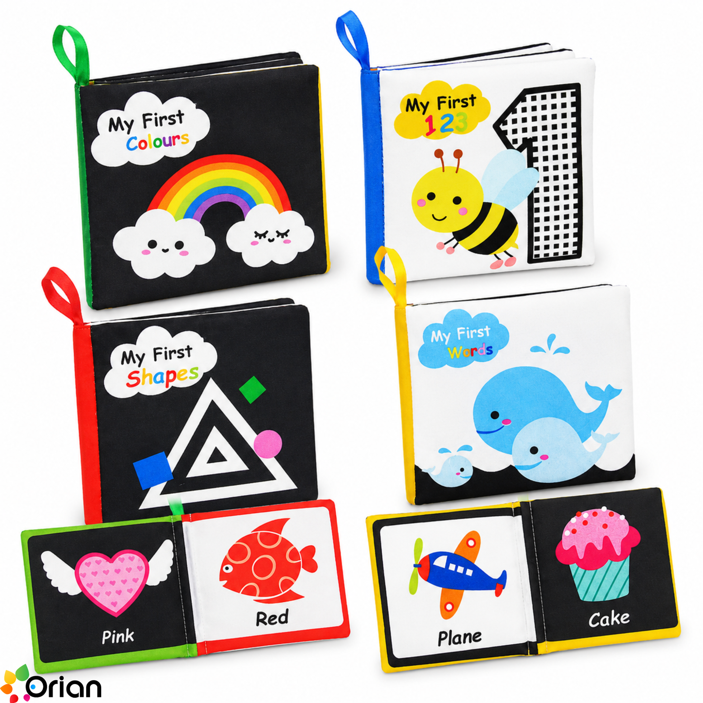 Orian Montessori baby sensory cloth book