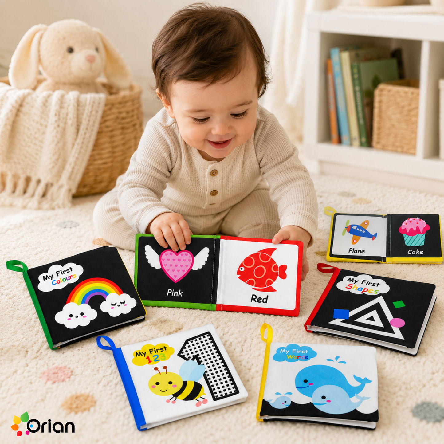 Orian Montessori baby sensory cloth book