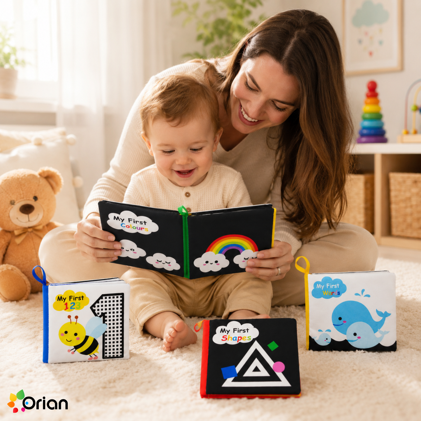Orian Montessori baby sensory cloth book