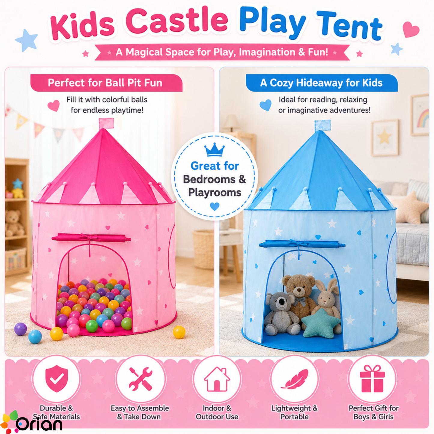 Orian kids yurt play tent for toddlers