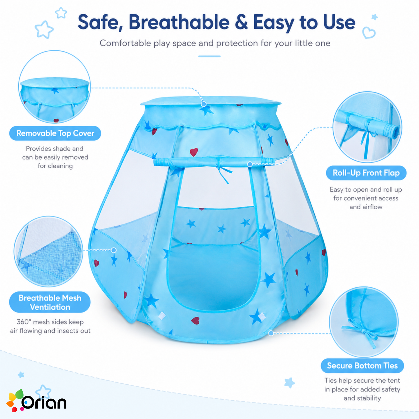 Orian pop-up kids castle play tent