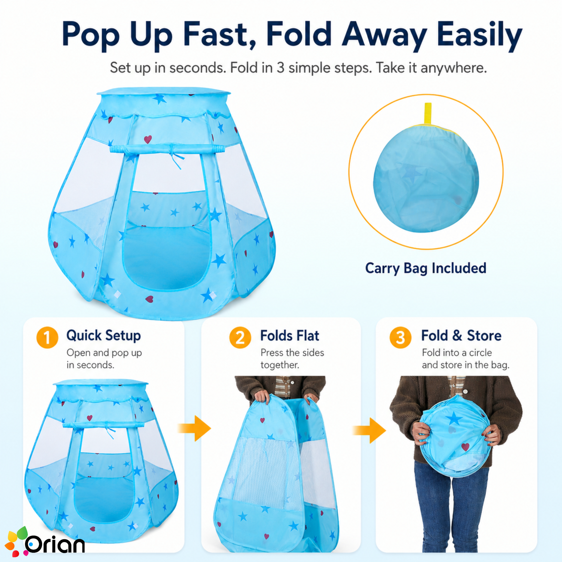Orian pop-up kids castle play tent