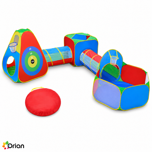 Orian 5-piece kids play tent set with ball pit and tunnels